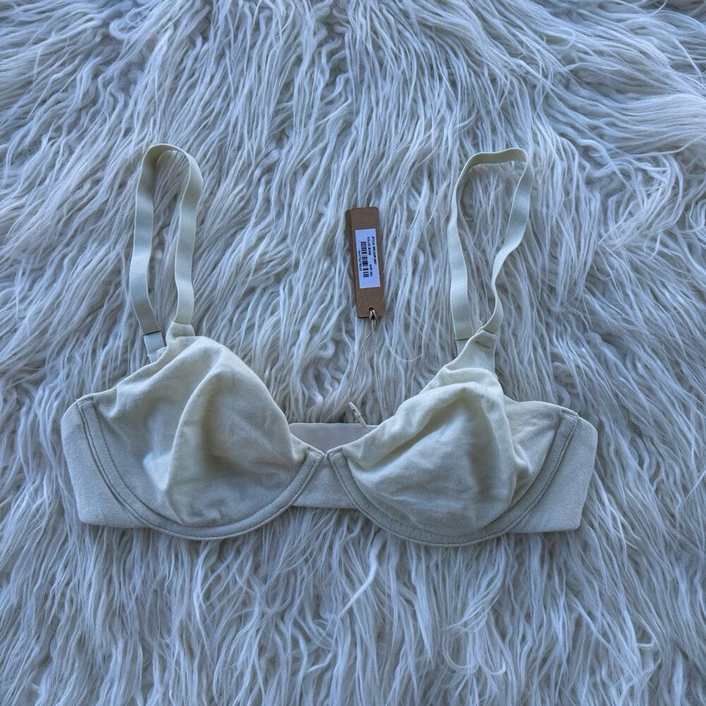 Skims Cotton Jersey T-shirt Bra Bone Size 30D